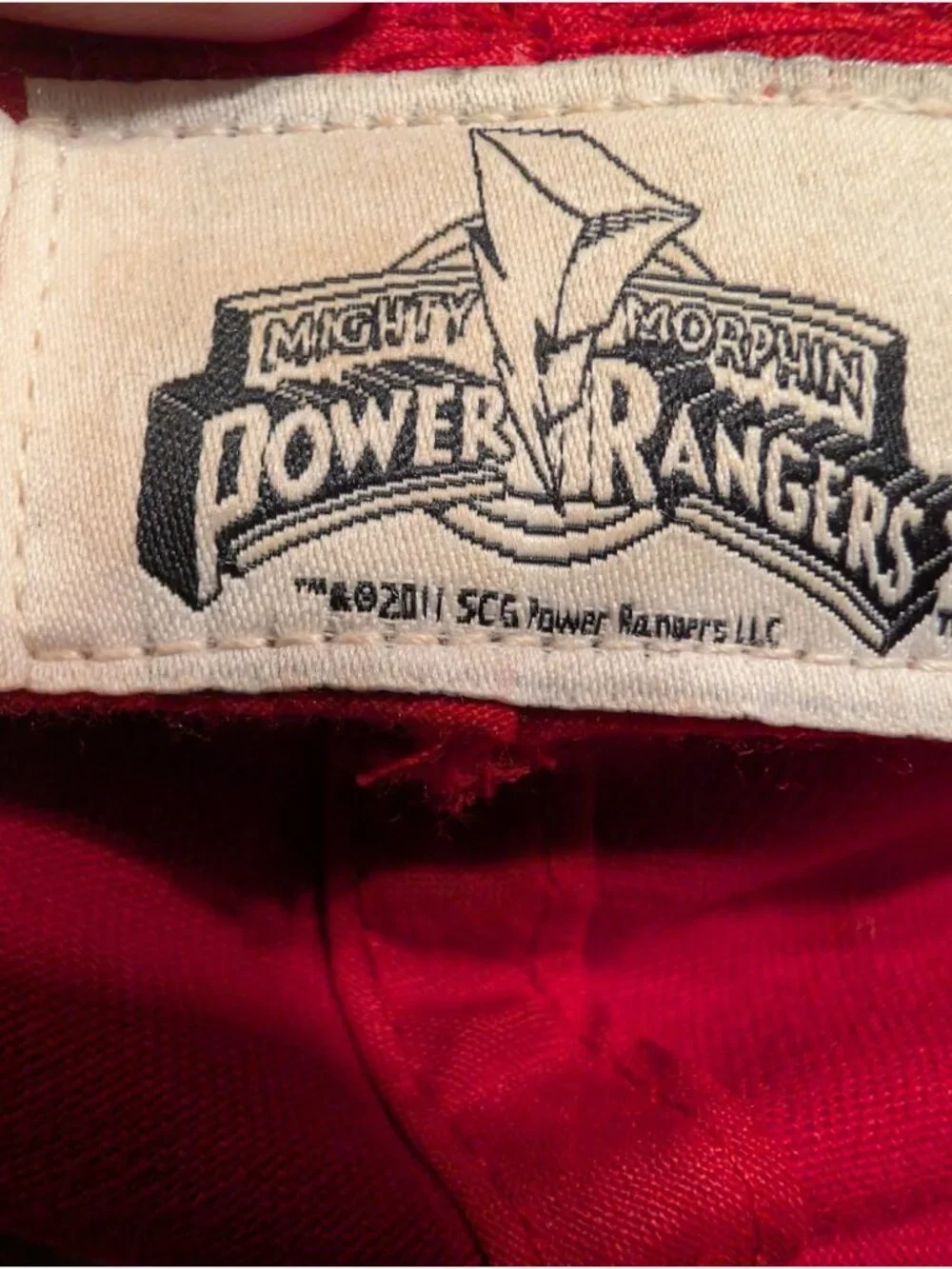 2011 Mighty Morphin Power Rangers Red Ranger Helmet Visor Cosplay Stretch Hat